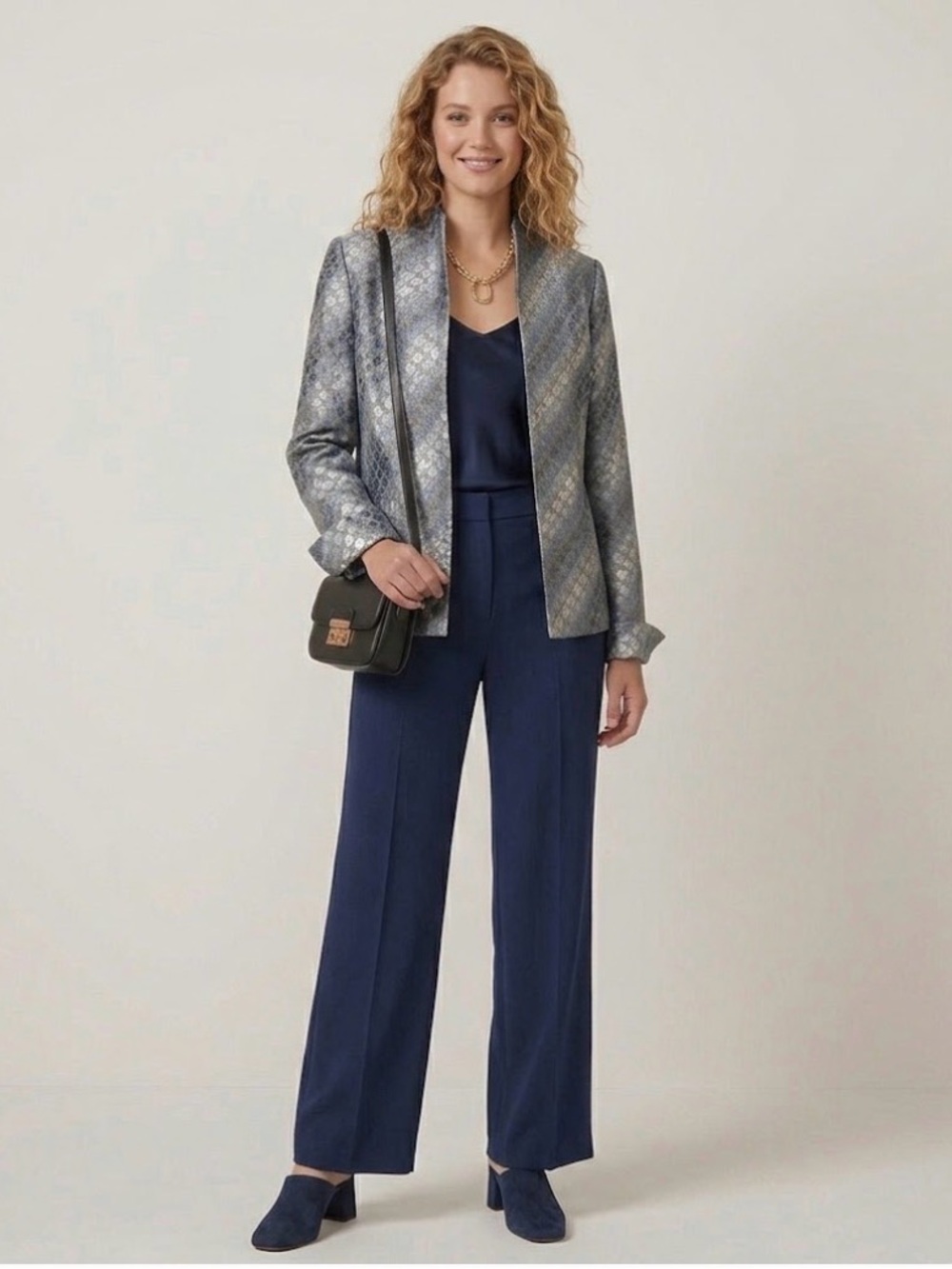 Embroidered blue jacket